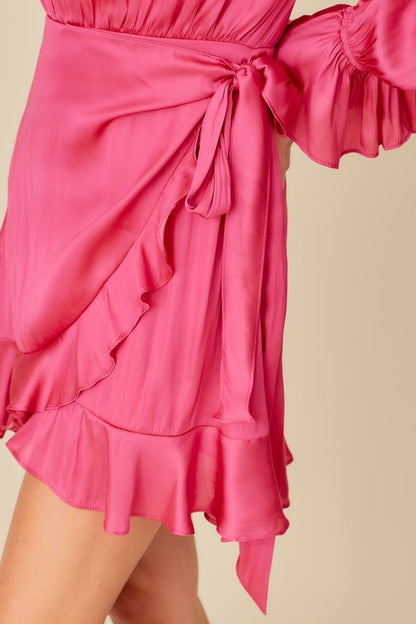 TIE WAIST RUFFLE DRESS