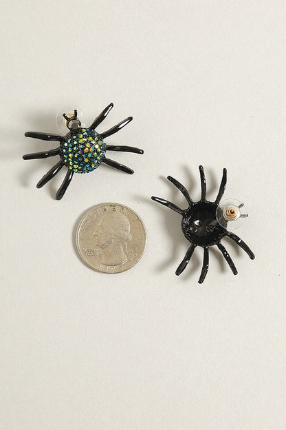 Paved Spider Post Earrings