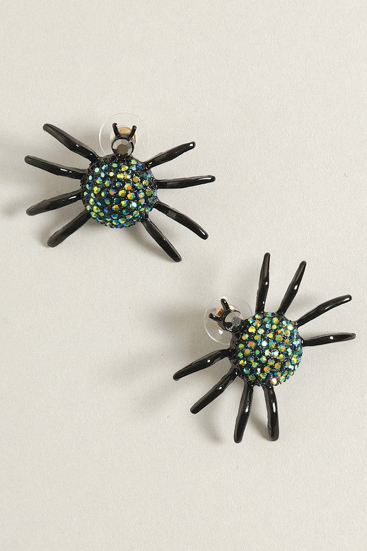 Paved Spider Post Earrings