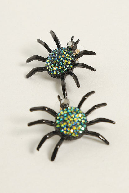 Paved Spider Post Earrings