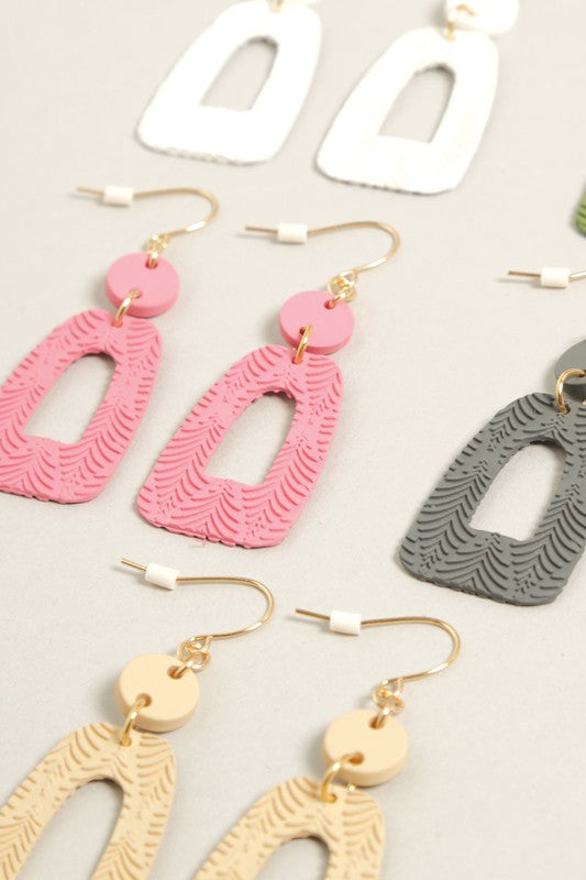 Silicon Coated Geometrical Hook Earring