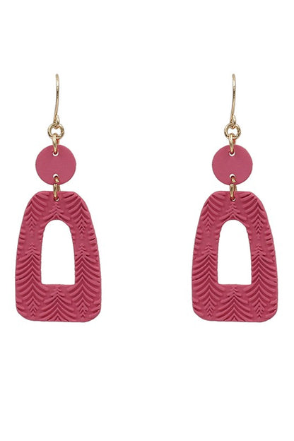 Silicon Coated Geometrical Hook Earring