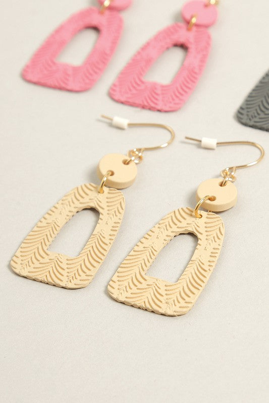 Silicon Coated Geometrical Hook Earring