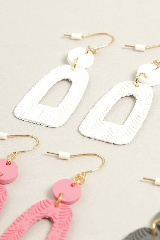 Silicon Coated Geometrical Hook Earring