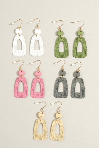 Silicon Coated Geometrical Hook Earring