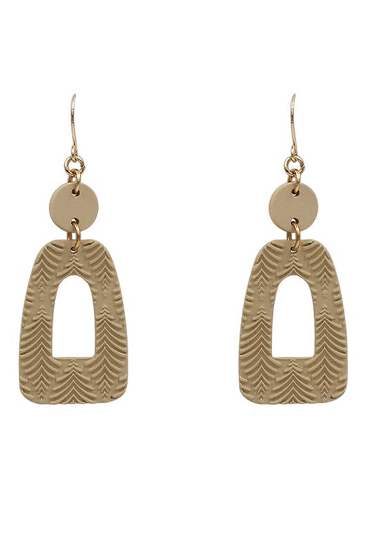 Silicon Coated Geometrical Hook Earring