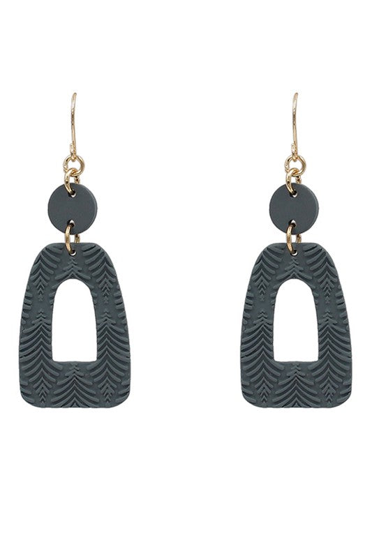 Silicon Coated Geometrical Hook Earring