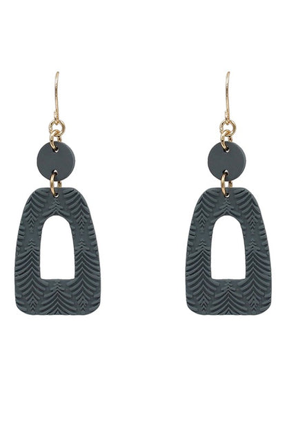 Silicon Coated Geometrical Hook Earring