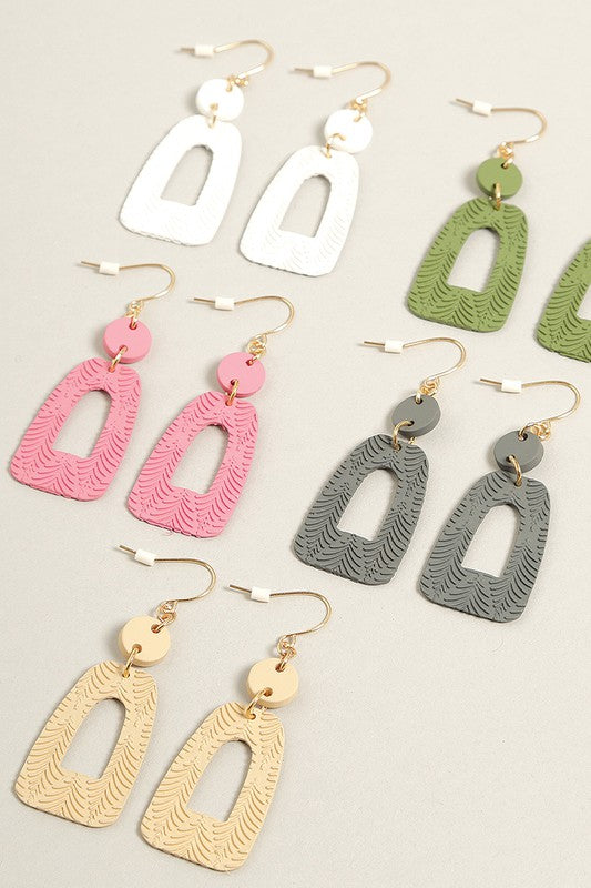 Silicon Coated Geometrical Hook Earring