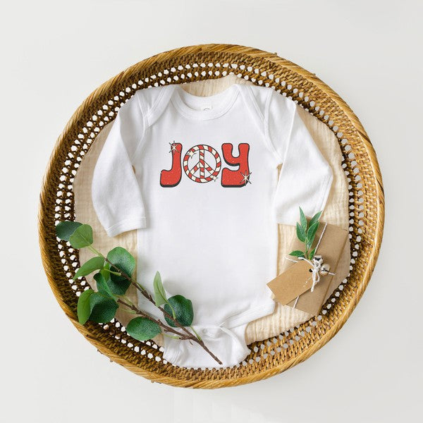 Joy Peace Sign Long Sleeve Onesie