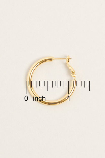 XS-14K Gold Dipped Omega Closure Hoop Earrings