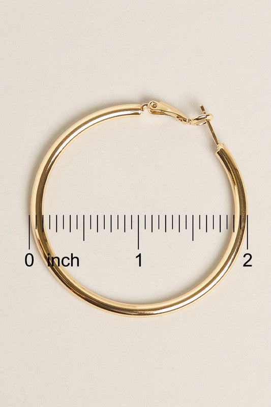 SM-14K Gold Dipped Omega Closure Hoop Earrings