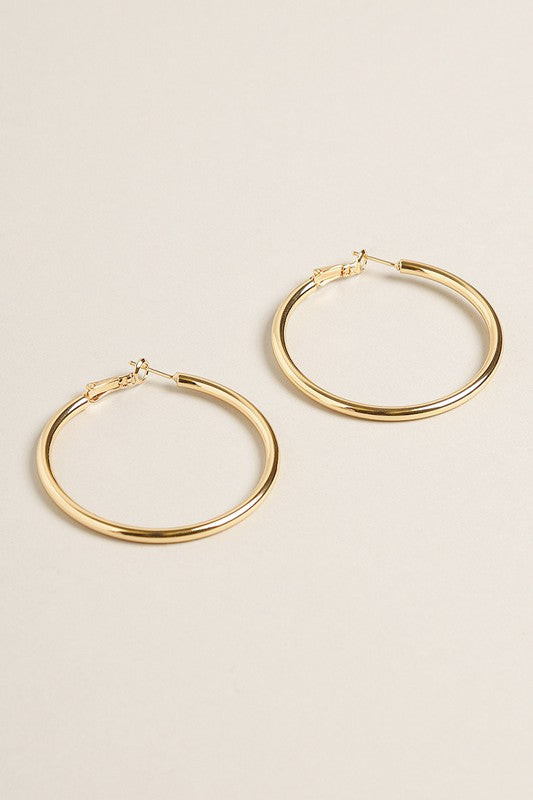 SM-14K Gold Dipped Omega Closure Hoop Earrings