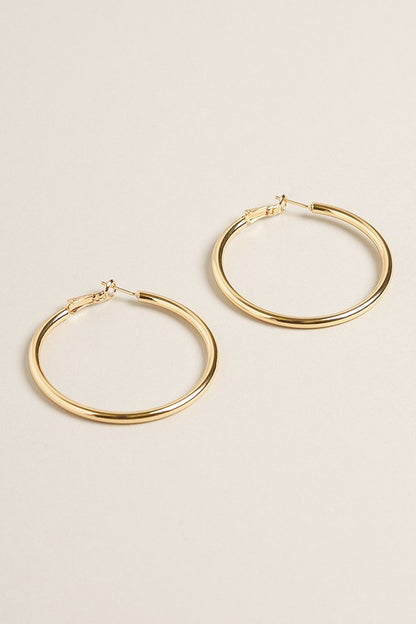 SM-14K Gold Dipped Omega Closure Hoop Earrings