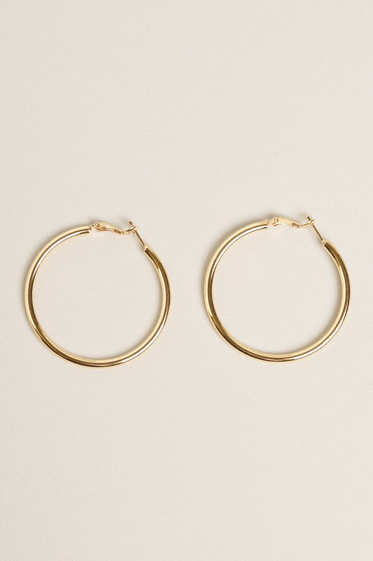 SM-14K Gold Dipped Omega Closure Hoop Earrings