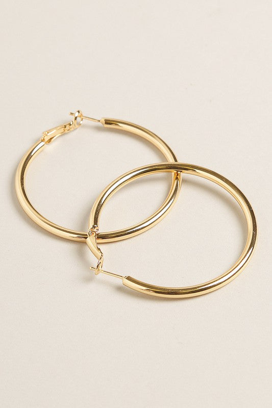 SM-14K Gold Dipped Omega Closure Hoop Earrings