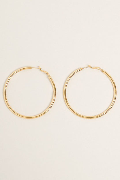 M-14K Gold Dipped Omega Closure Hoop Earrings