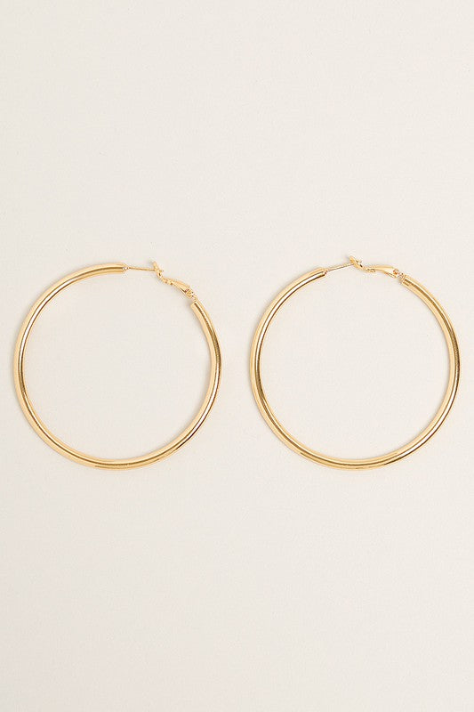 M-14K Gold Dipped Omega Closure Hoop Earrings