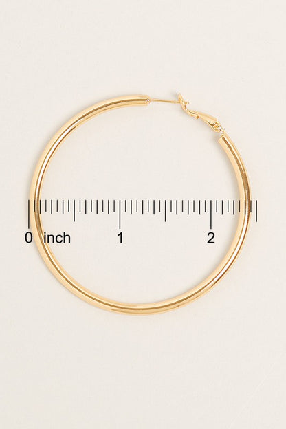 M-14K Gold Dipped Omega Closure Hoop Earrings