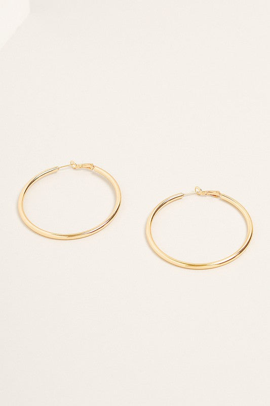 M-14K Gold Dipped Omega Closure Hoop Earrings