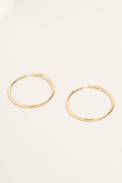 M-14K Gold Dipped Omega Closure Hoop Earrings