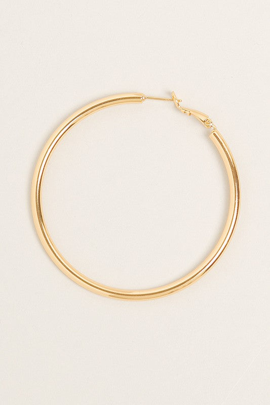 M-14K Gold Dipped Omega Closure Hoop Earrings