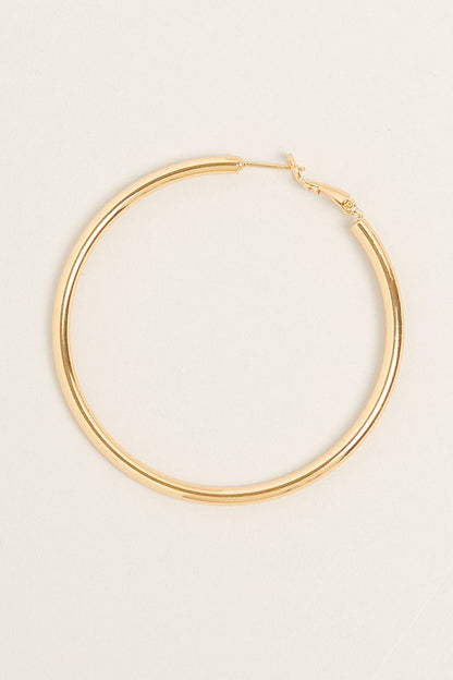 M-14K Gold Dipped Omega Closure Hoop Earrings