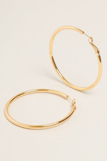 M-14K Gold Dipped Omega Closure Hoop Earrings