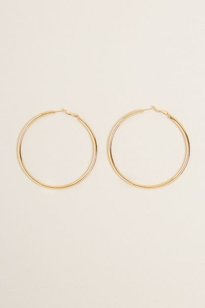 L-14K Gold Dipped Omega Closure Hoop Earrings