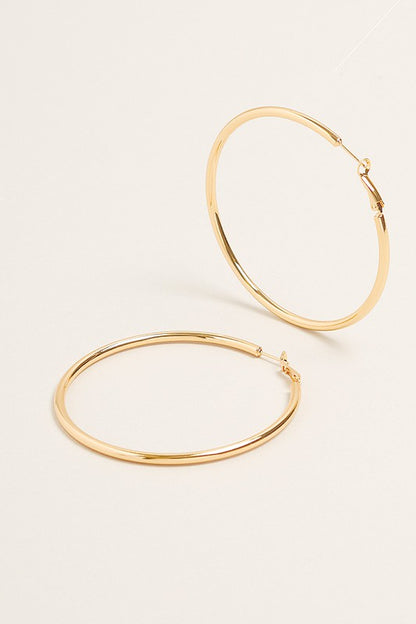 L-14K Gold Dipped Omega Closure Hoop Earrings