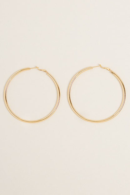 XL-14K Gold Dipped Omega Closure Hoop Earrings