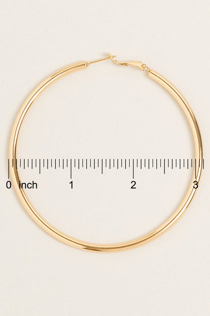 XL-14K Gold Dipped Omega Closure Hoop Earrings