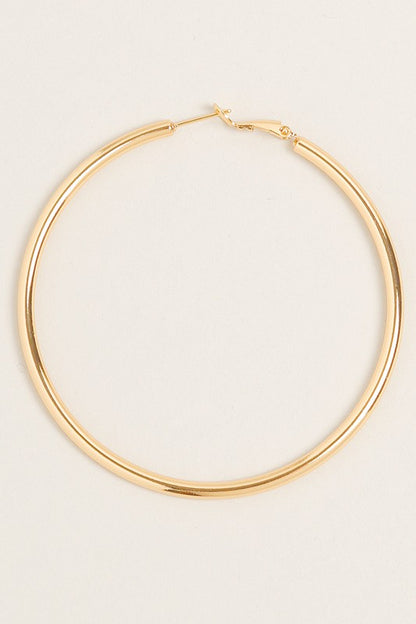 XL-14K Gold Dipped Omega Closure Hoop Earrings