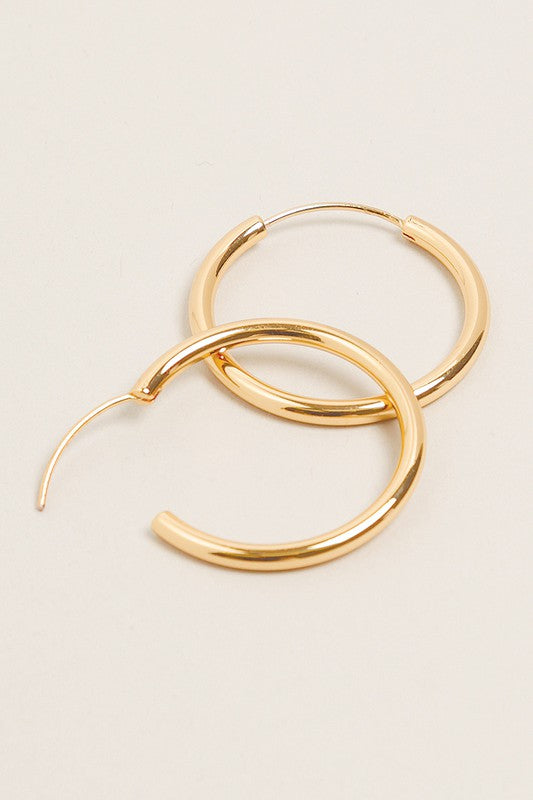 S-14K Gold Dipped Endless Hoop Earrings