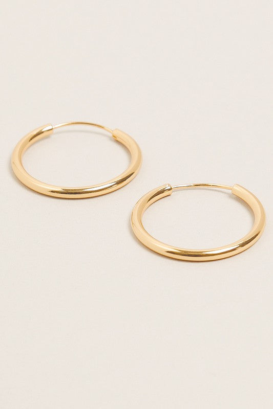 S-14K Gold Dipped Endless Hoop Earrings