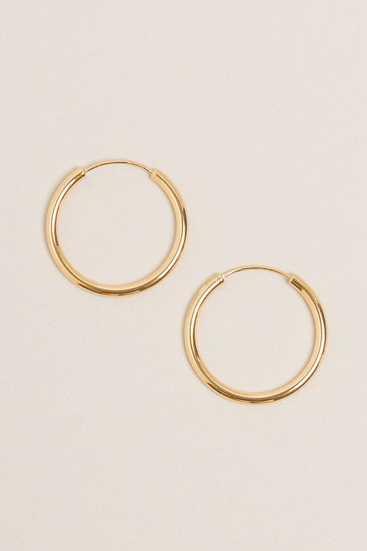 S-14K Gold Dipped Endless Hoop Earrings