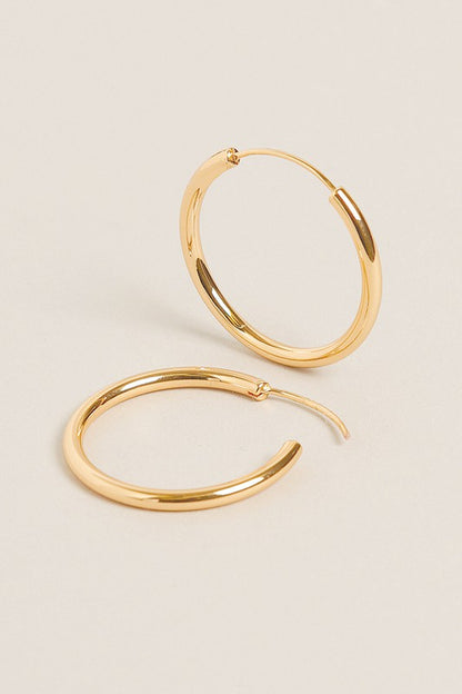 S-14K Gold Dipped Endless Hoop Earrings