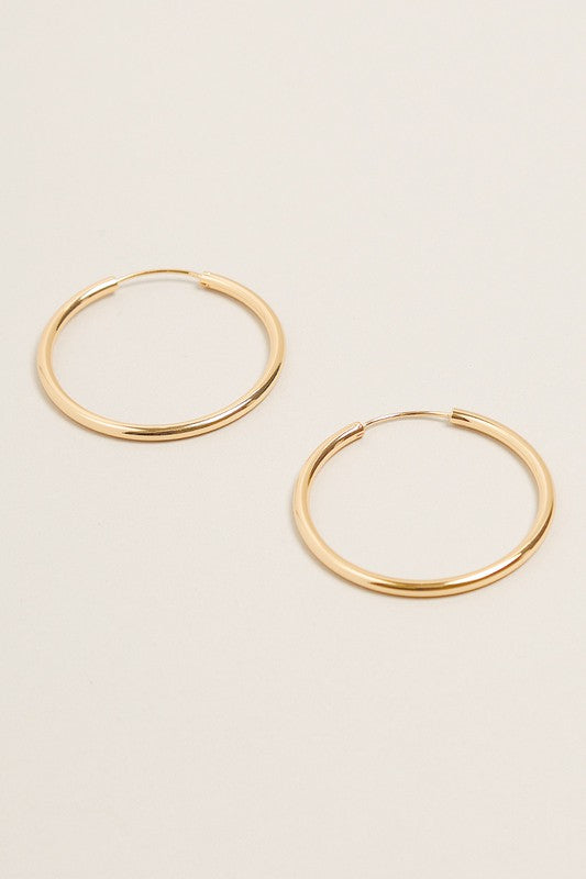 M-14K Gold Dipped Endless Hoop Earrings