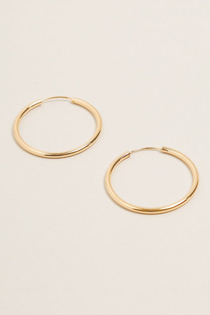 M-14K Gold Dipped Endless Hoop Earrings