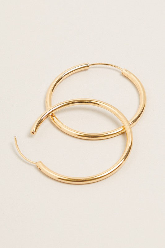 M-14K Gold Dipped Endless Hoop Earrings