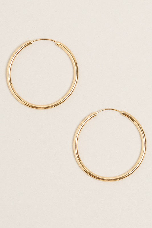 M-14K Gold Dipped Endless Hoop Earrings