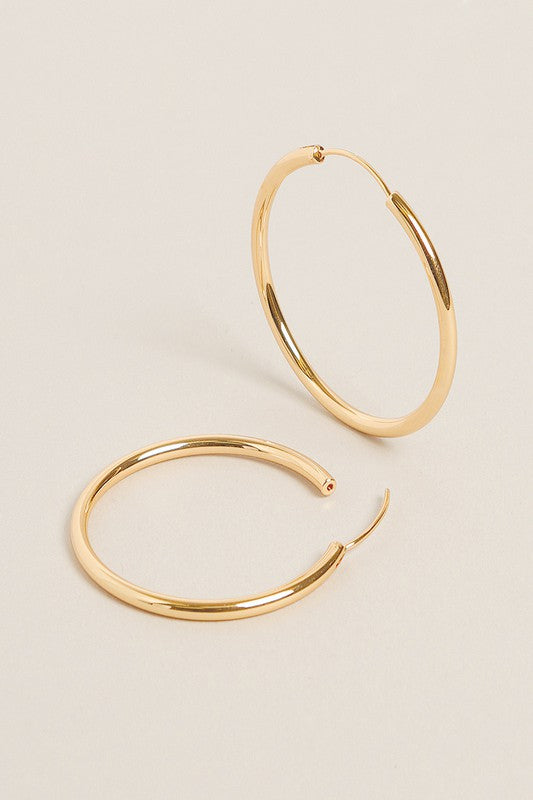 M-14K Gold Dipped Endless Hoop Earrings