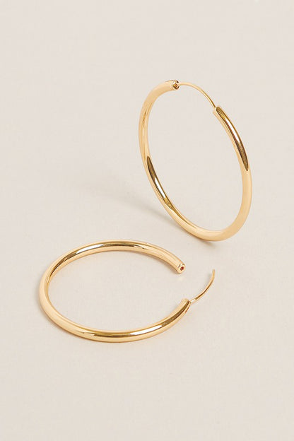 M-14K Gold Dipped Endless Hoop Earrings