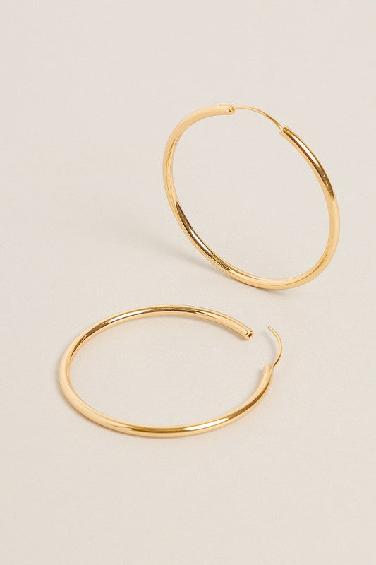 L-14K Gold Dipped Endless Hoop Earrings