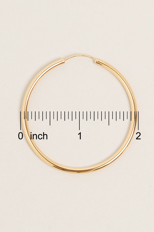 L-14K Gold Dipped Endless Hoop Earrings