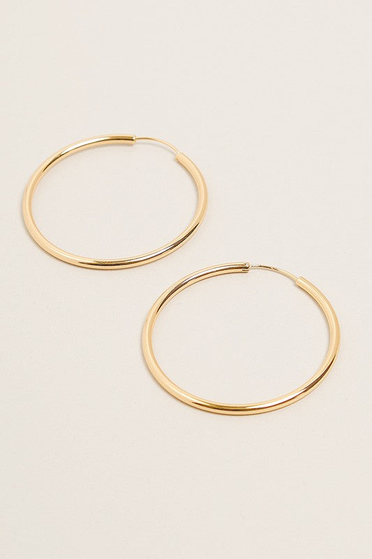 L-14K Gold Dipped Endless Hoop Earrings