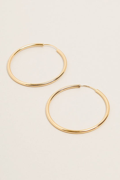 L-14K Gold Dipped Endless Hoop Earrings