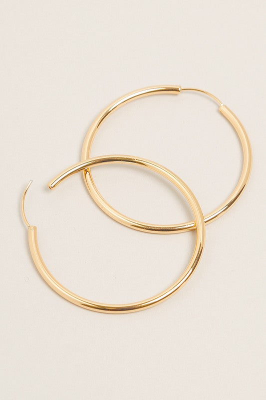 L-14K Gold Dipped Endless Hoop Earrings