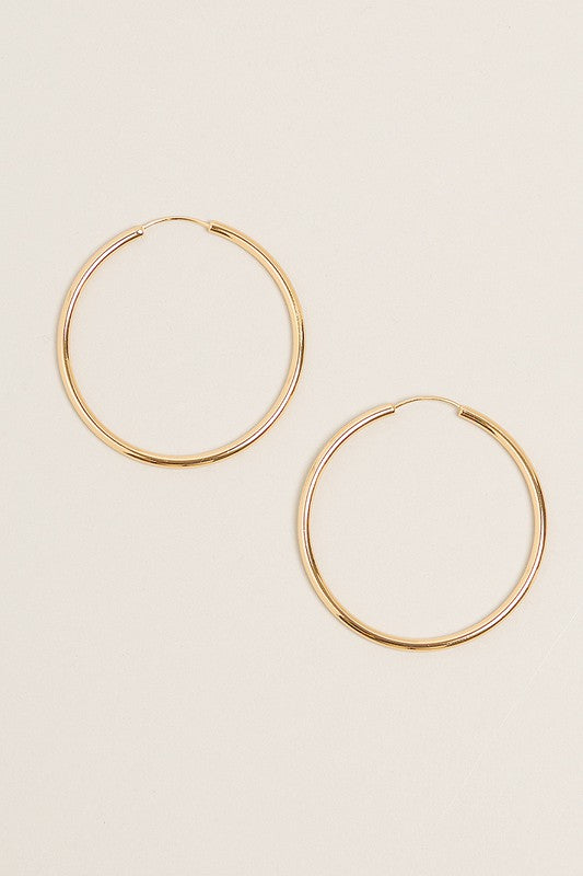 L-14K Gold Dipped Endless Hoop Earrings