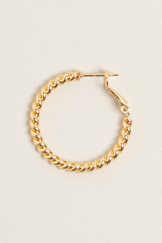 XS-14K Gold Dipped Textured Omega Closure Hoops